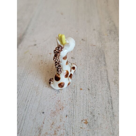 Mini giraffe ceramic vintage figurine Unique home decor zoo animal - Picture 3 of 6